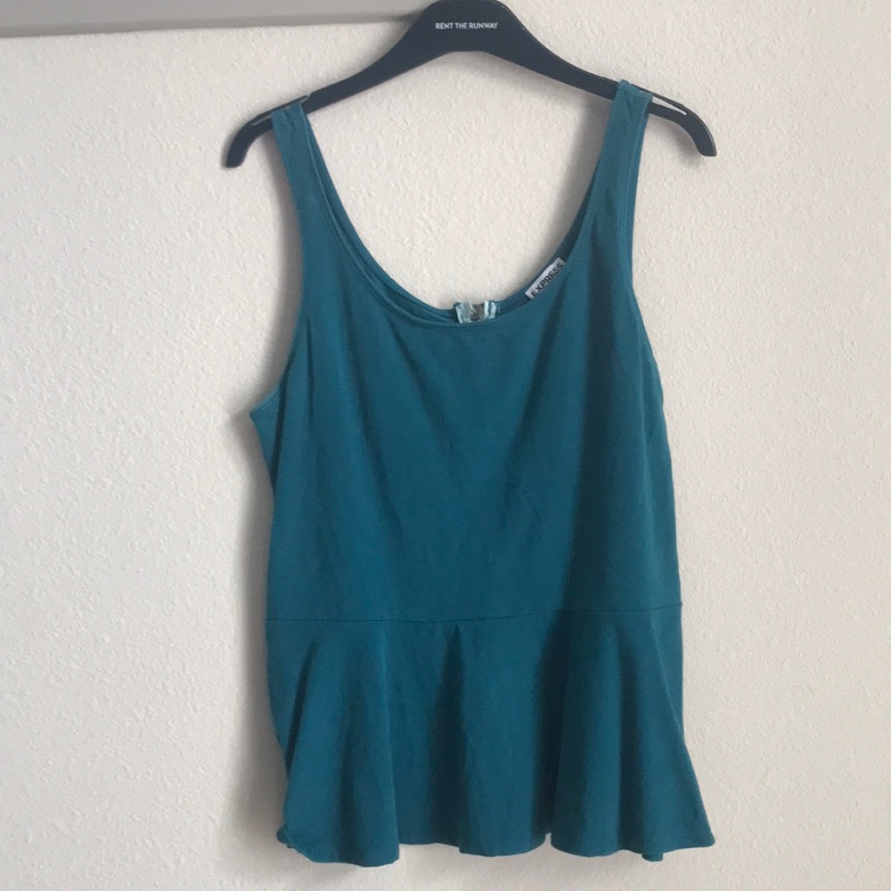 Express blue peplum top